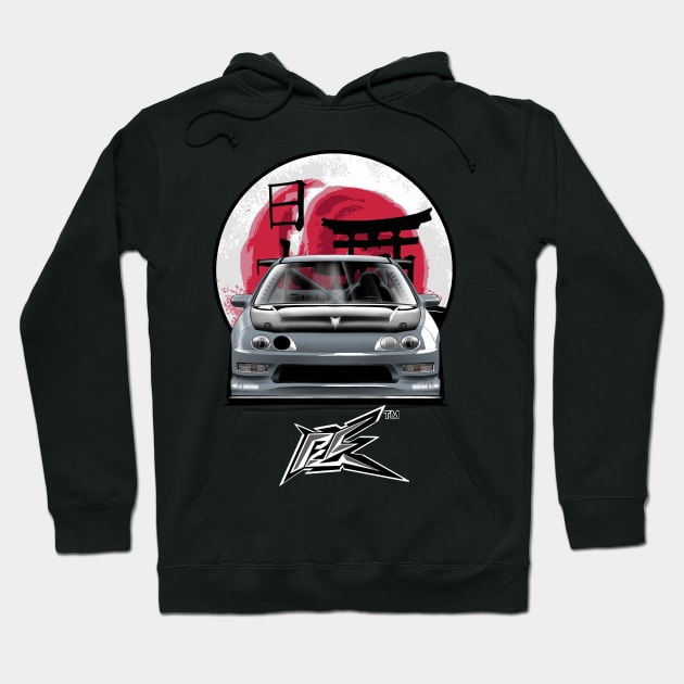 integra type r racecar lowered gray Hoodie by naquash